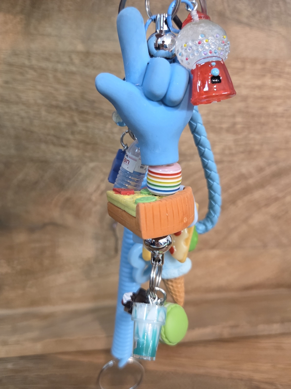 Blue Shaka Hand Keychain - Bag Charm! Featuring multiple fun loving charms!